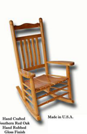 Wooden Red Oak Commemorative Rocking Chair